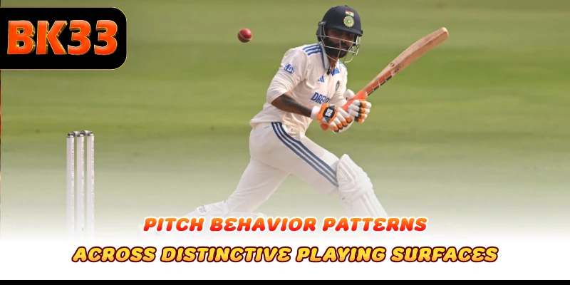 Pitch behavior patterns across distinctive playing surfaces