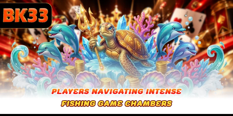Players navigating intense fishing game chambers