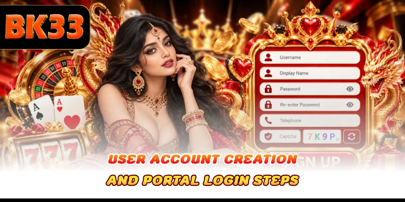 User account creation and portal login steps